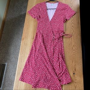 Old Navy Wrap Dress. Red Floral. Small.